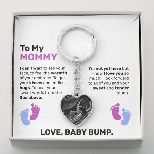 To My Mommy - Baby Bump - Luxury Keychain