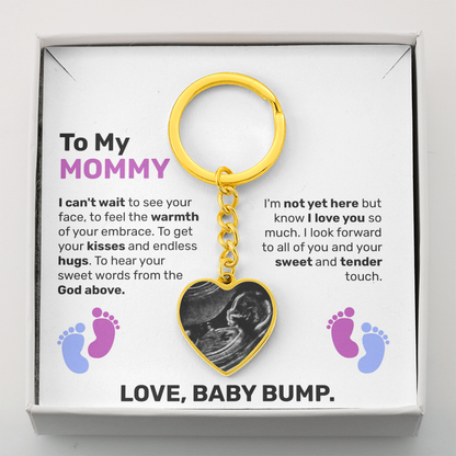 To My Mommy - Baby Bump - Luxury Keychain