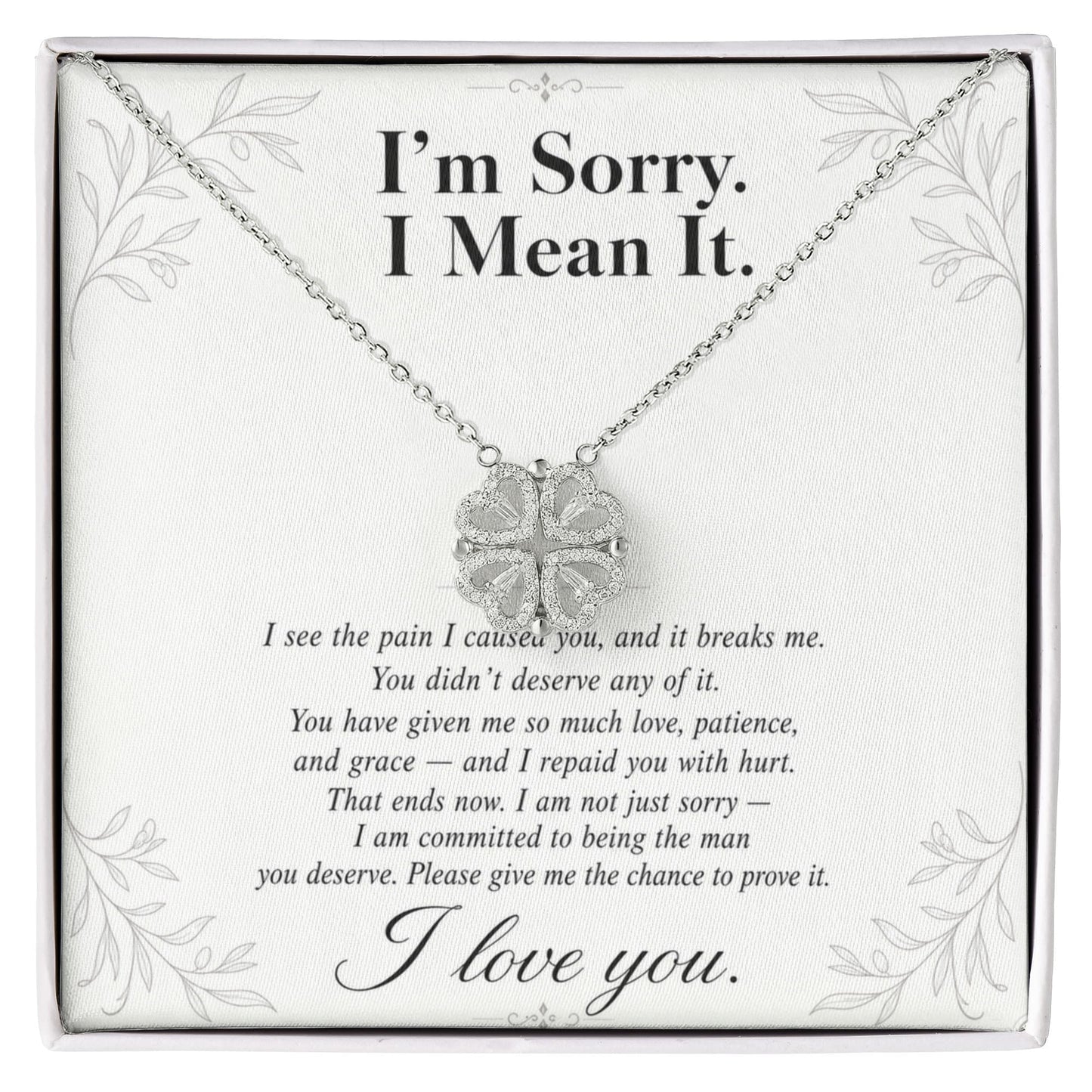 I'm Sorry I Mean It - Apology Gift for Her - Magnetic Hearts Necklace