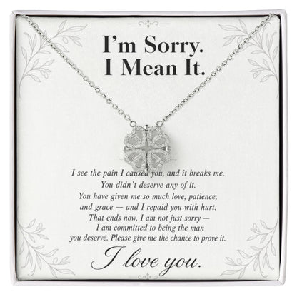 I'm Sorry I Mean It - Apology Gift for Her - Magnetic Hearts Necklace