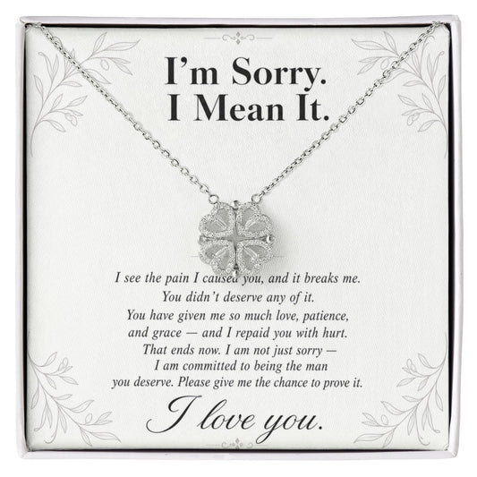 I'm Sorry I Mean It - Apology Gift for Her - Magnetic Hearts Necklace
