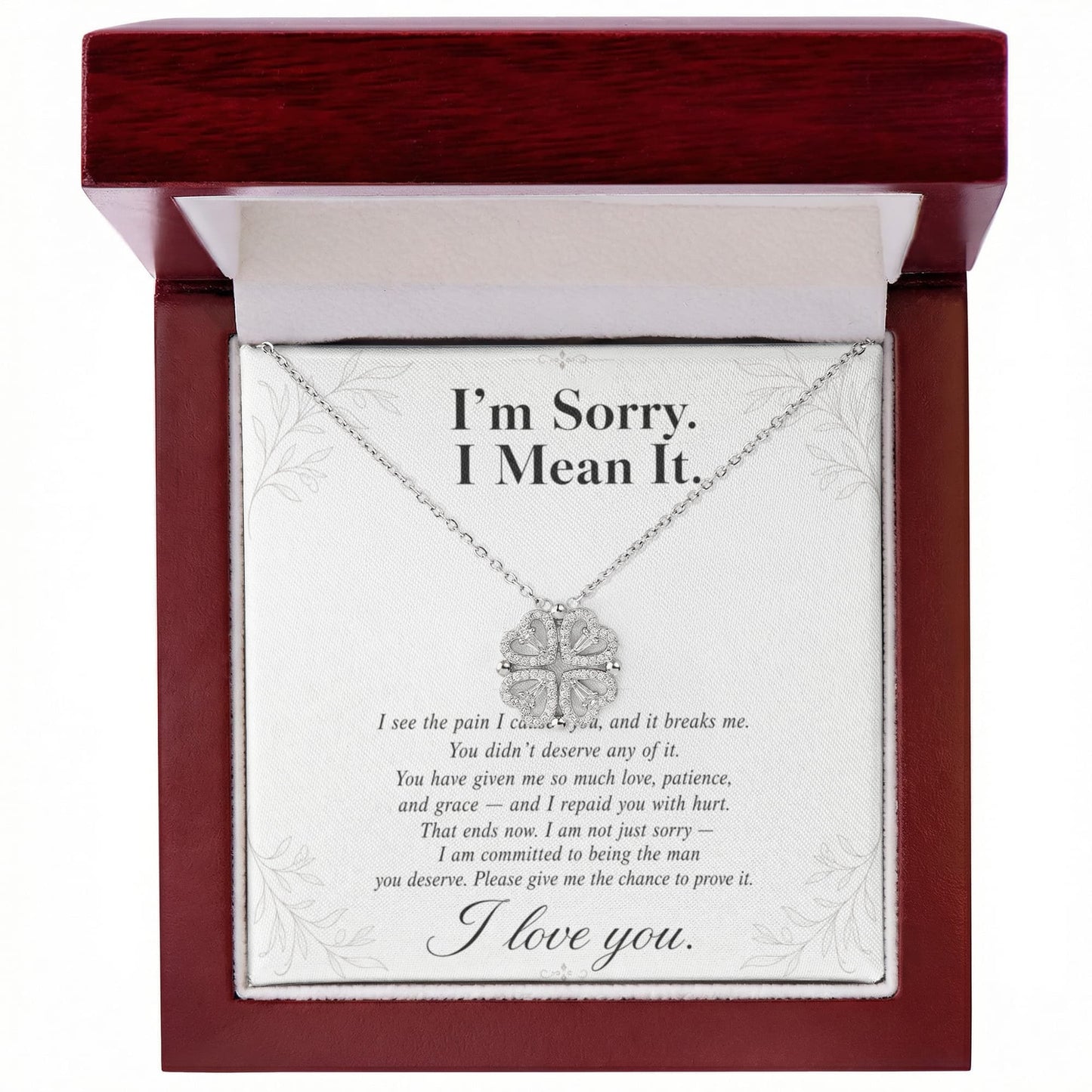 I'm Sorry I Mean It - Apology Gift for Her - Magnetic Hearts Necklace
