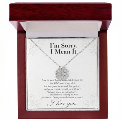 I'm Sorry I Mean It - Apology Gift for Her - Magnetic Hearts Necklace