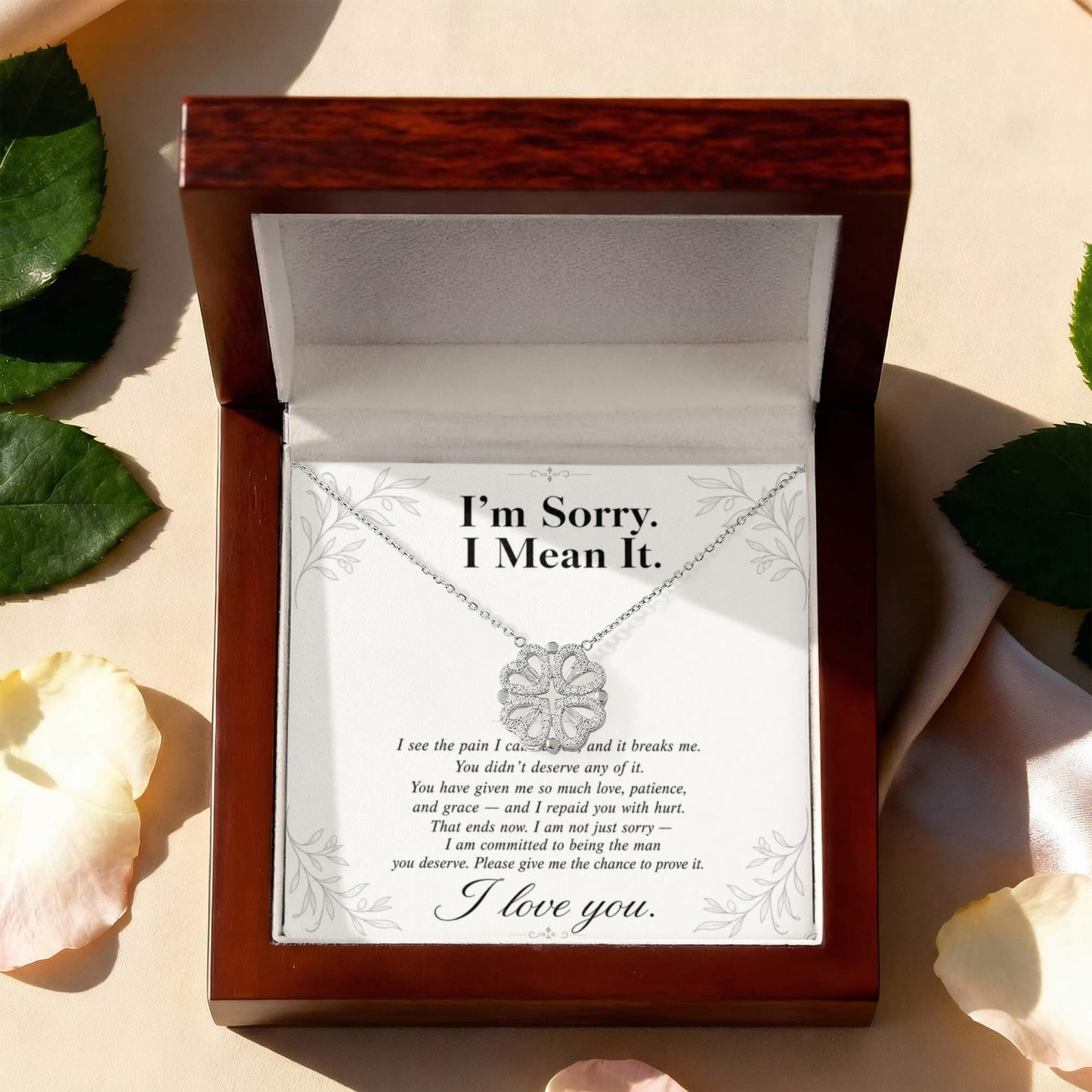 I'm Sorry I Mean It - Apology Gift for Her - Magnetic Hearts Necklace