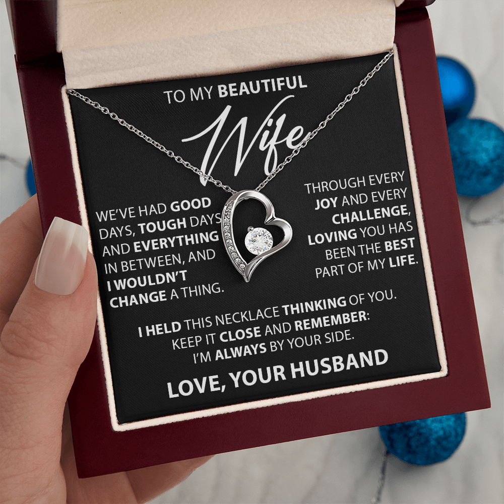 Gift for Wife from Husband - "Good and Tough Days" Necklace