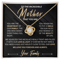 Load image into Gallery viewer, To The Incredible Mother - You Are The Heartbeat - Love Knot Necklace
