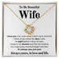 To My Beautiful Wife, I Love You A Lot - Love Knot Necklace