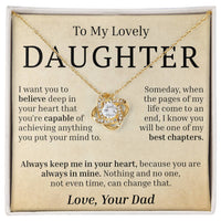 Load image into Gallery viewer, To My Lovely Daughter - I Want You To Believe - Love Knot Necklace
