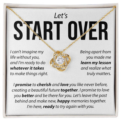 “Let’s Start Over” Love Knot Necklace – Apology & Reconciliation Gift for Her