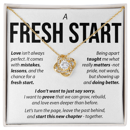 “A Fresh Start” Love Knot Necklace – Apology & Reconciliation Gift for Her
