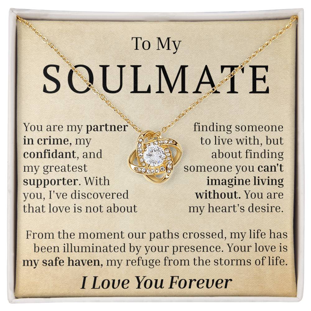 To My Soulmate - You Are My Partner In Crime - Love Knot Necklace