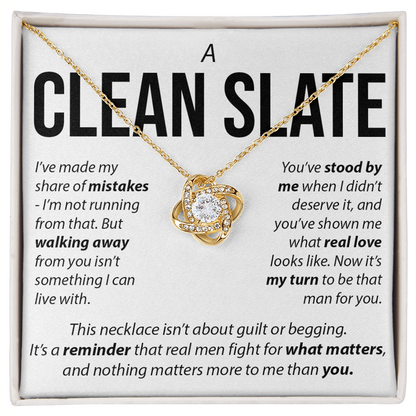 “A Clean Slate” Love Knot Necklace – Apology & Reconciliation Gift for Her