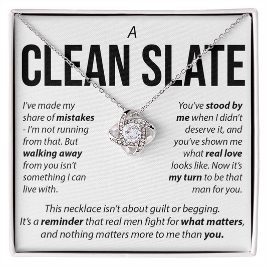 “A Clean Slate” Love Knot Necklace – Apology & Reconciliation Gift for Her