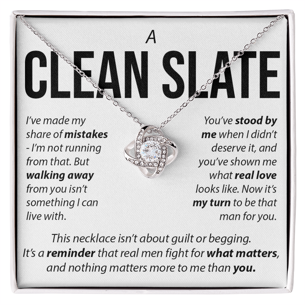 “A Clean Slate” Love Knot Necklace – Apology & Reconciliation Gift for Her