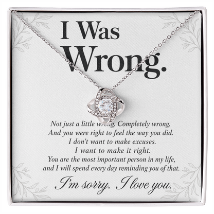 I Was Wrong - Apology Gift for Her - Necklace