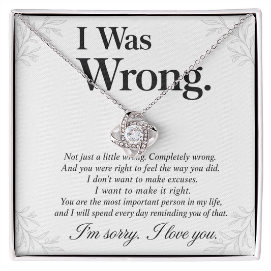 I Was Wrong - Apology Gift for Her - Necklace