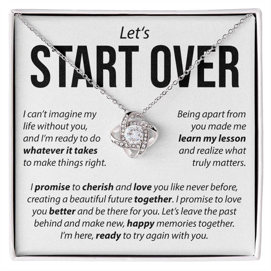 “Let’s Start Over” Love Knot Necklace – Apology & Reconciliation Gift for Her