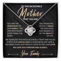 Load image into Gallery viewer, To The Incredible Mother - You Are The Heartbeat - Love Knot Necklace
