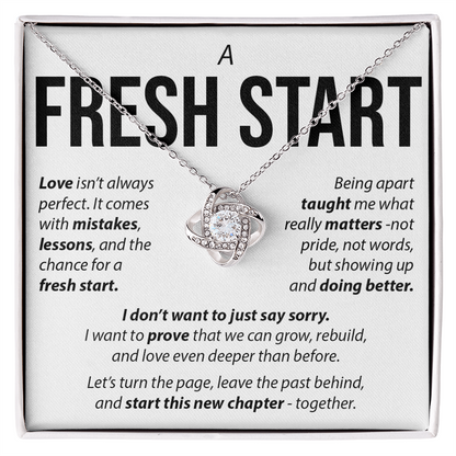 “A Fresh Start” Love Knot Necklace – Apology & Reconciliation Gift for Her