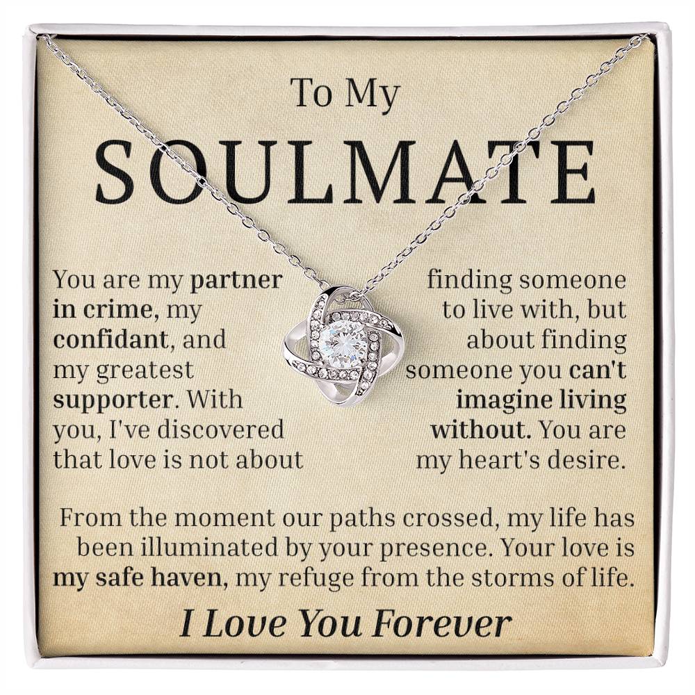 To My Soulmate - You Are My Partner In Crime - Love Knot Necklace