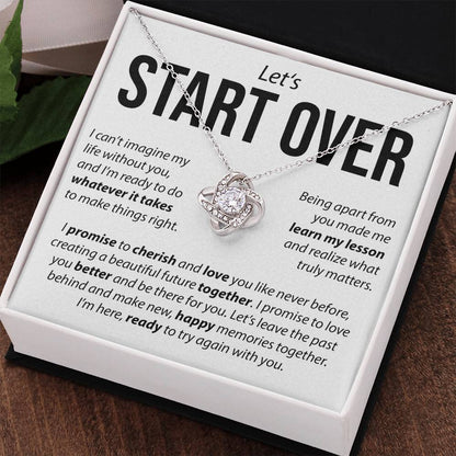 “Let’s Start Over” Love Knot Necklace – Apology & Reconciliation Gift for Her