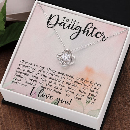 To My Daughter - Cheers - Love Knot Necklace