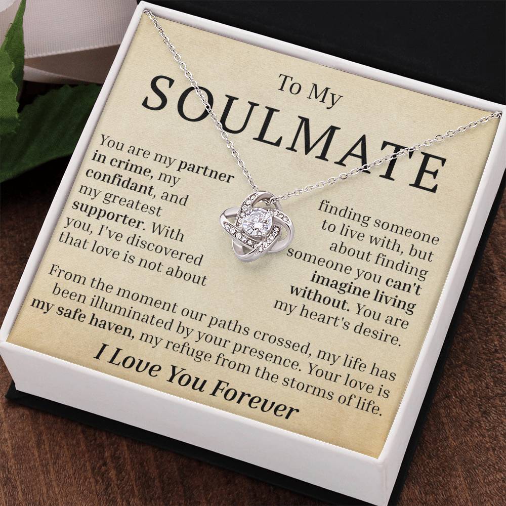 To My Soulmate - You Are My Partner In Crime - Love Knot Necklace