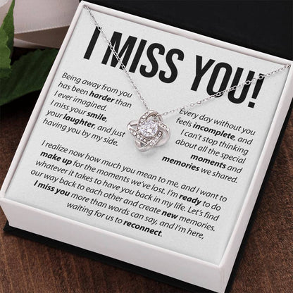 I Miss You - Love Knot Necklace