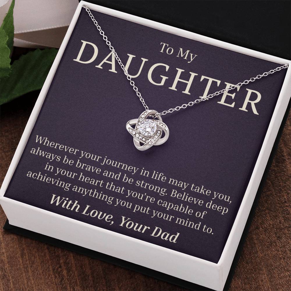 To My Daughter - Your Journey - Love Knot Necklace