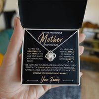 Load image into Gallery viewer, To The Incredible Mother - You Are The Heartbeat - Love Knot Necklace
