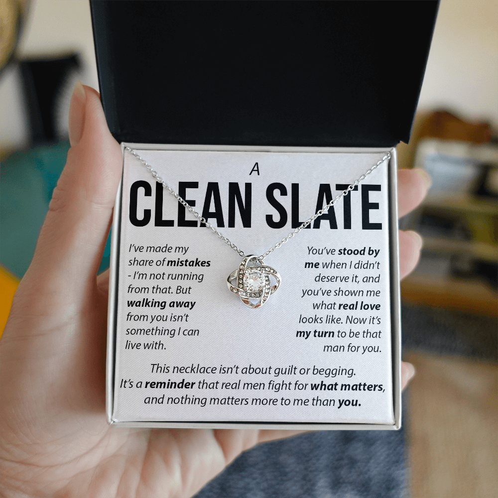 “A Clean Slate” Love Knot Necklace – Apology & Reconciliation Gift for Her