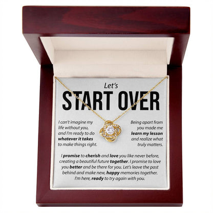“Let’s Start Over” Love Knot Necklace – Apology & Reconciliation Gift for Her