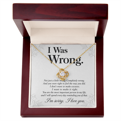 I Was Wrong - Apology Gift for Her - Necklace