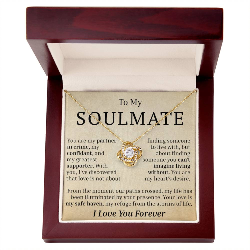 To My Soulmate - You Are My Partner In Crime - Love Knot Necklace