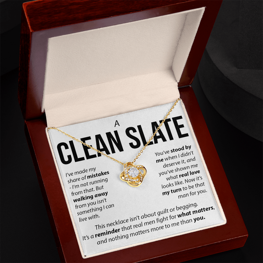“A Clean Slate” Love Knot Necklace – Apology & Reconciliation Gift for Her