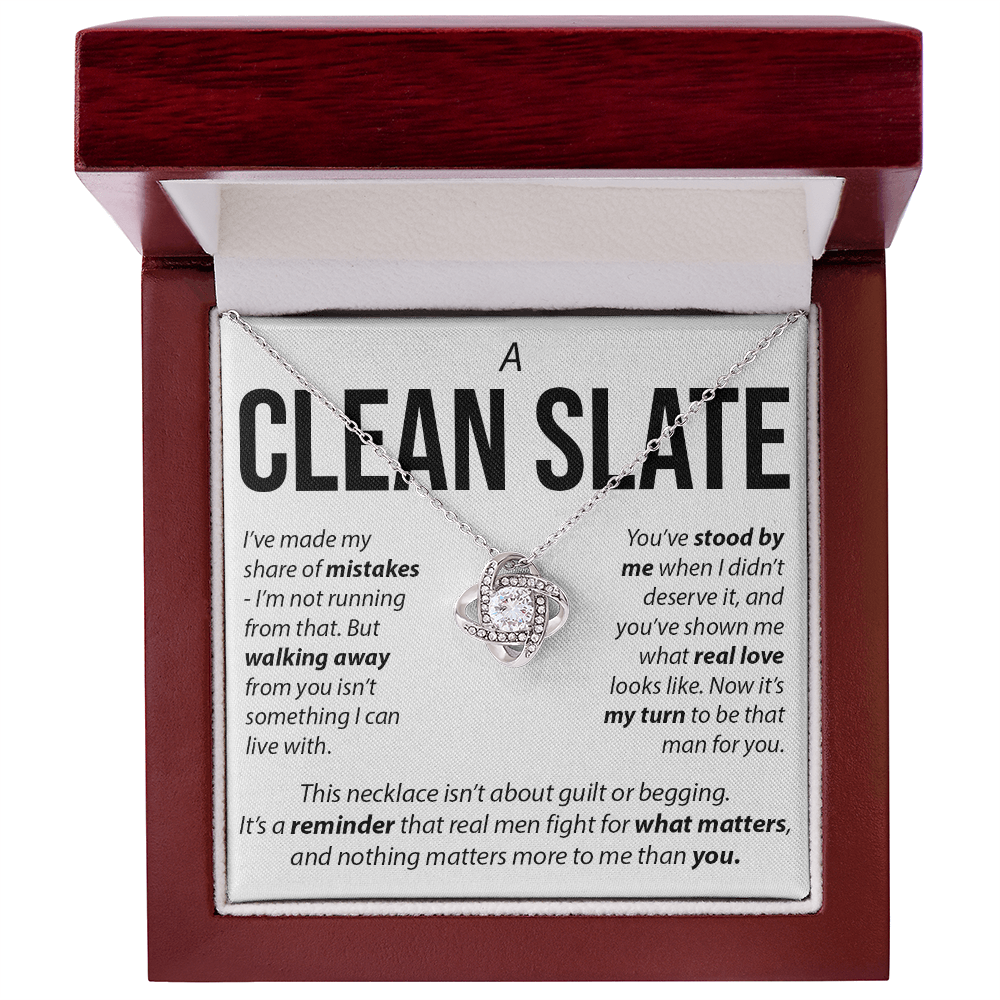 “A Clean Slate” Love Knot Necklace – Apology & Reconciliation Gift for Her