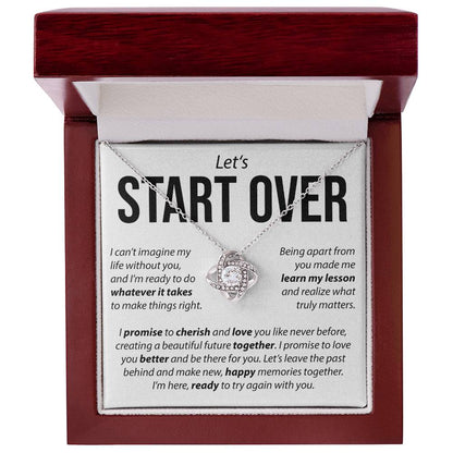 “Let’s Start Over” Love Knot Necklace – Apology & Reconciliation Gift for Her
