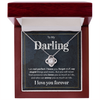 Load image into Gallery viewer, Gift for Her &quot;To My Darling, I am Not Perfect&quot; - Love Knot Necklace
