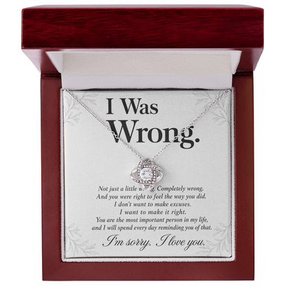 I Was Wrong - Apology Gift for Her - Necklace
