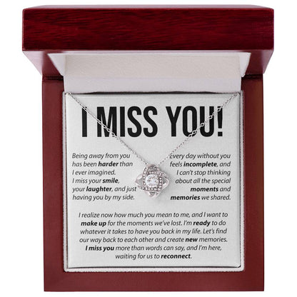 I Miss You - Love Knot Necklace