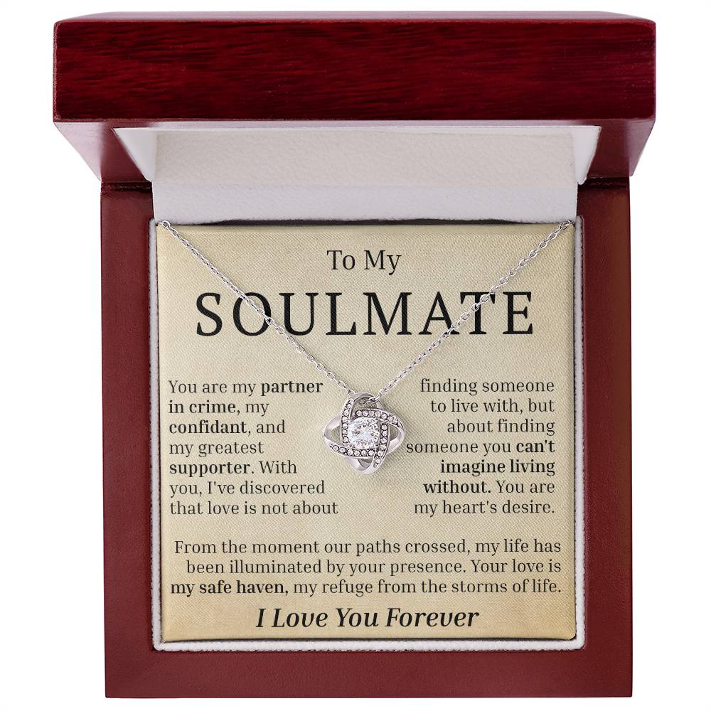 To My Soulmate - You Are My Partner In Crime - Love Knot Necklace