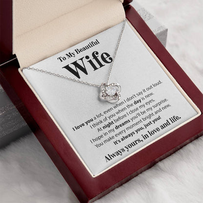 To My Beautiful Wife, I Love You A Lot - Love Knot Necklace