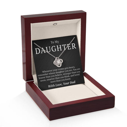 To My Daughter - Your Crown - Love Knot Necklace