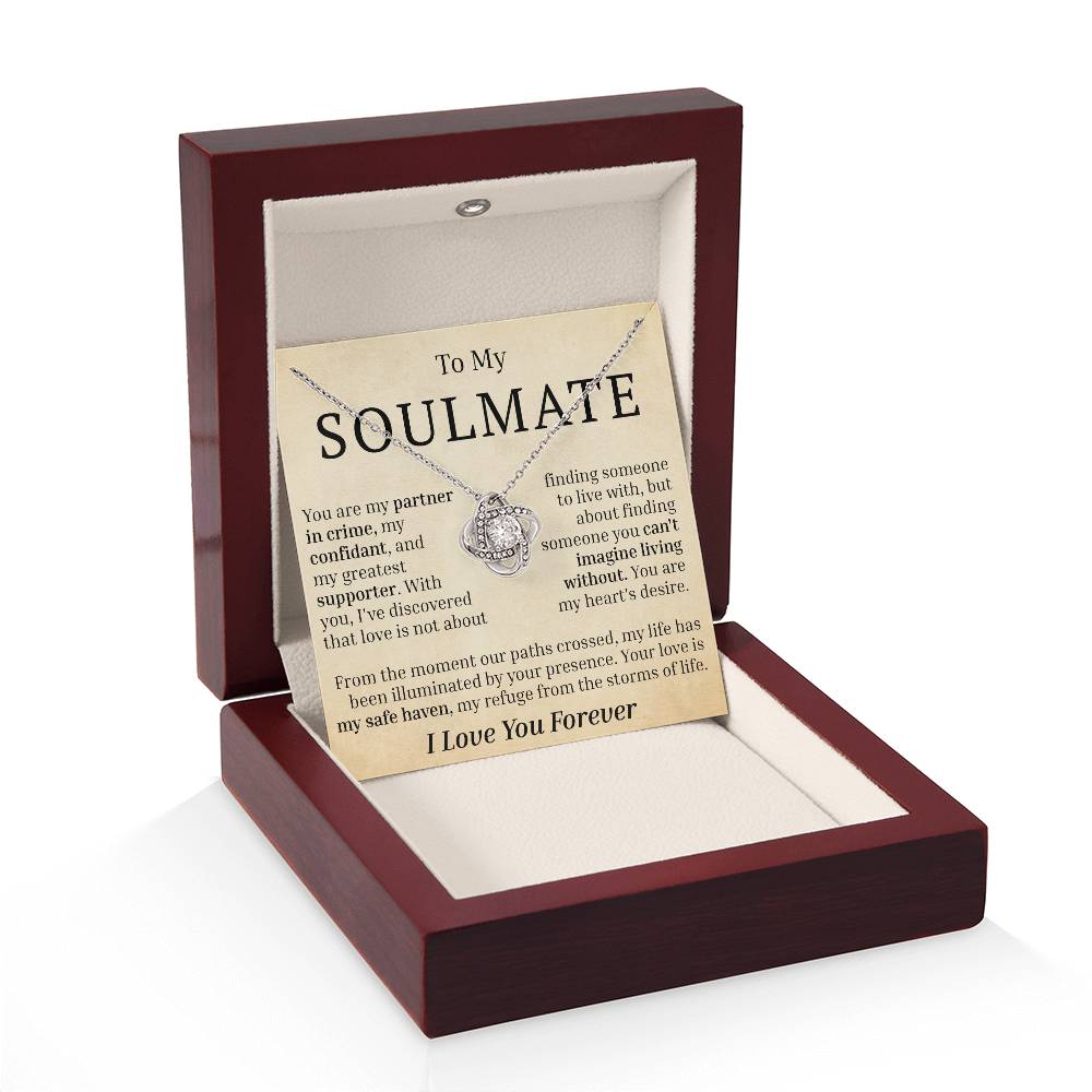 To My Soulmate - You Are My Partner In Crime - Love Knot Necklace