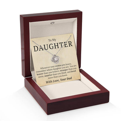 To My Daughter - Your Crown - Love Knot Necklace