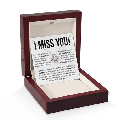 I Miss You - Love Knot Necklace