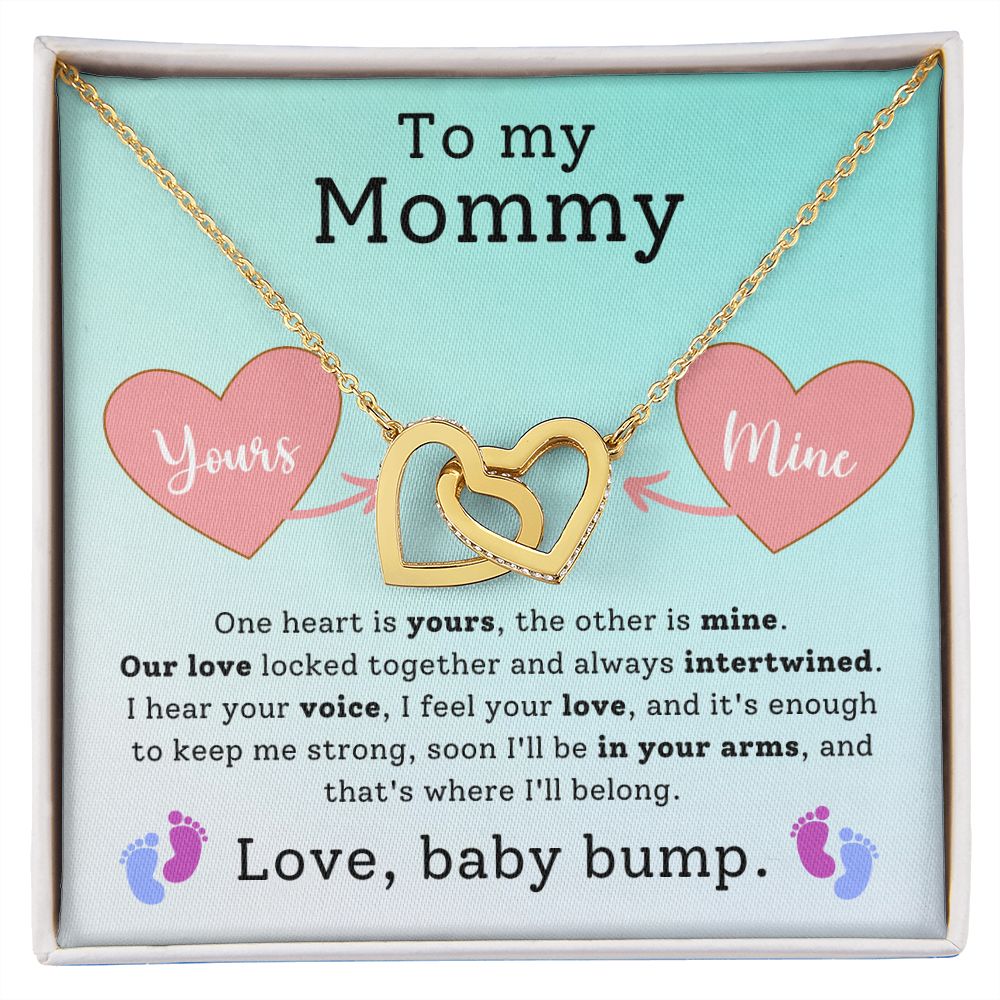 To My Mommy - One Heart - Interlocking Hearts Necklace