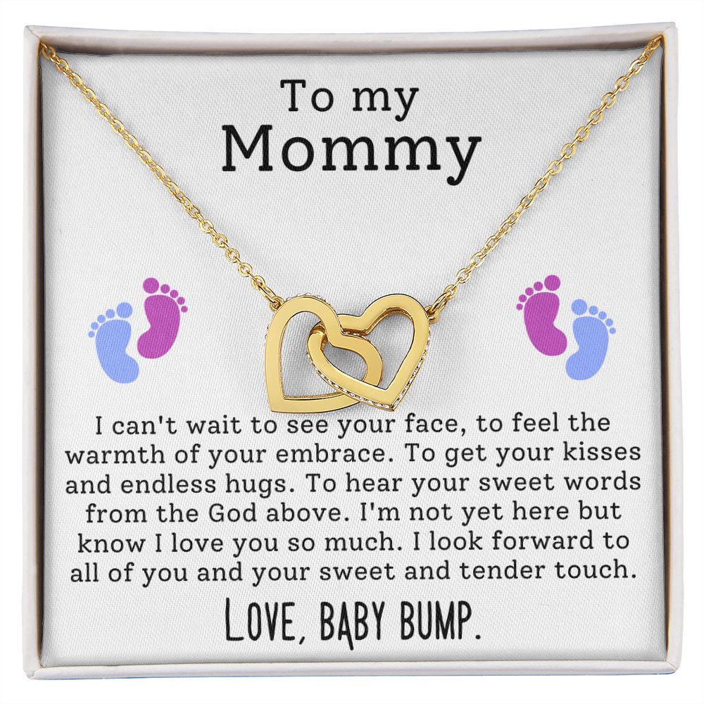 To My Mommy - I Can't Wait To See Your Face - Interlocking Hearts Necklace