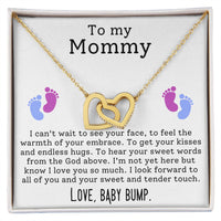 Load image into Gallery viewer, To My Mommy - I Can&#39;t Wait To See Your Face - Interlocking Hearts Necklace
