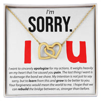Load image into Gallery viewer, I&#39;m Sorry. I Apologize - Interlocking Hearts Necklace
